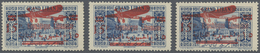 * Libanon: 1928, Airmail Stamp 25pia. Ultramarine Optd. In Red With Airplane And Bilingual 'Republique - Lebanon