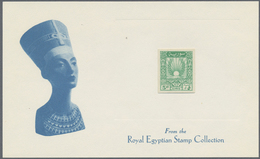(*) Syrien: 1946, Ears Bundle 5 Pi. Green Imperf Proof Mounted On Die Sunk Card, Produced For King Farou - Syrië