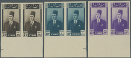 ** Syrien: 1946, Definitives President Shukri Al-Quwatli, 7.50pi., 10pi. And 12.50pi., Three Values Eac - Syrië