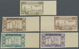 ** Syrien: 1946/1947, Airmails 'airplane Over Landscapes' Complete Set IMPERFORATE From Left Or Right M - Syrië