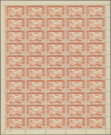 ** Syrien: 1947, 6pi. Orange, Complete Sheet Of 50 Stamps (folded, Slightly Separated), Each Stamp Show - Siria