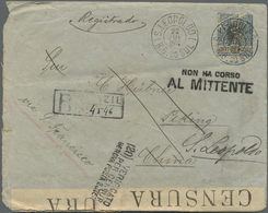 Br China - Incoming Mail: 1916, Brazil To Peking Transit Blocked In Italy Due To WWI: 500 R. (RC) Tied - Other & Unclassified