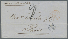 Br China - Besonderheiten: 1862. Stampless Envelope Addressed To France Dated 'Shanghai 18th June 1862' - Altri & Non Classificati