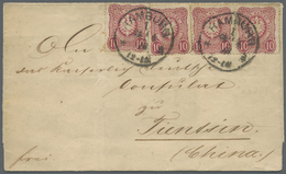 Br China - Besonderheiten: Incoming Mail, 1878, Germany, 10 Pf. (4) Tied "HAMBURG 24 4 78" To Folded En - Andere & Zonder Classificatie