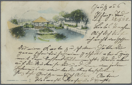 Br China - Besonderheiten: 1898, Colour Picture Card "Park With A Big Pond" (imprint Hirsbrunner & C. - - Altri & Non Classificati