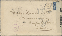 Br China - Besonderheiten: 1918. Censored Envelope Addressed To Hankow, Hupeh Province, China Bearing P - Andere & Zonder Classificatie