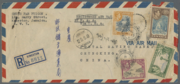 Br China - Besonderheiten: Incoming Mail, 1949, Jamaica, KGVI 7 Sh. 9d Frank Tied "KINGSTON JAMAICA REG - Other & Unclassified