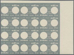 ** Dubai: 1964, Death Anniversary Of John F. Kennedy 1¼r. PROOF Of Dark-grey Background With Missing Na - Dubai