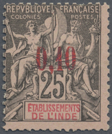 * Französisch-Indien: 1903, 0.10 On 25c. Black On Rose, Fresh Colour, Mint O.g. Previously Hinged, Sig - Neufs