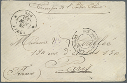 Br Französisch-Indochina: 1890. Stamp-less Military Mail Envelope Addressed To Paris Headed 'Troupes De - Storia Postale