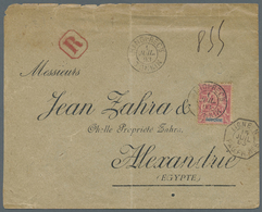 Br Französisch-Indochina: 1893. Registered Envelope (opening Faults And Vertical Crease) To Egypt Beari - Brieven En Documenten