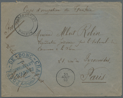 Br Französisch-Indochina: 1893. Stampless Envelope Addressed To Paris Endorsed 'Corps D 'Occupation Du - Lettres & Documents