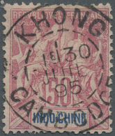 O Französisch-Indochina: 1895. Indo-China SG 16, 50c Rose Cancelled By 'Khong/Cambodge' Double Ring '3 - Covers & Documents