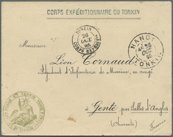 Br Französisch-Indochina: 1895. Stamp-less Military Mail Envelope Addressed To France Headed 'Corps Exp - Briefe U. Dokumente