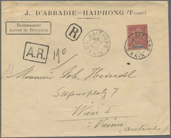 Br Französisch-Indochina: 1900. Registered Envelope (faults) To Austria Bearing Indo-China Yvert 13, 50 - Brieven En Documenten