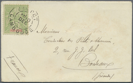 Br Französisch-Indochina: "CAMPOT CAMBODGE" Cds On 1900 Indochine 5c Yellow-green Groupe Type Franking - Covers & Documents