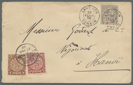 Br Französisch-Indochina: 1902. Envelope Addressed To Hanoi, French Indo-China Bearing Chinese Imperial - Covers & Documents