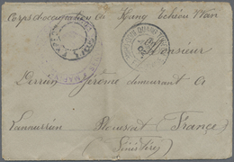 Br Französisch-Indochina: 1902. Stamp-less Envelope (vertical Fold) Addressed To France Endorsed 'Corps - Briefe U. Dokumente