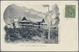 Br Französisch-Indochina: 1903. Picture Post Card Of 'Native House, Laos' Addressed To France Bearing L - Covers & Documents