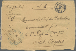 Br Französisch-Indochina: 1905. Stamp-less Envelope (opend For Display) Addressed To The 'Chef De Batta - Brieven En Documenten