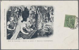 Br Französisch-Indochina: 1906. Picture Post Card Of 'Cambodian Statue' Addressed To France Bearing Ind - Brieven En Documenten