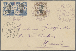 Br Französisch-Indochina: 1908. Envelope Addressed To Hanoi Bearing Indo-China SG 52, 2c Brown And SG 5 - Brieven En Documenten