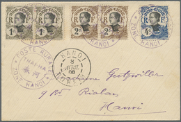 Br Französisch-Indochina: 1908. Envelope Addressed To Hanoi Bearing SG 51, 1c Sepia (pair), SG 52, 2c B - Brieven En Documenten