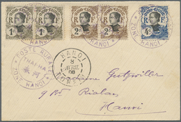 Br Französisch-Indochina: 1908. Envelope Addressed To Hanoi Bearing SG 51, 1c Sepia (pair), SG 52, 2c B - Covers & Documents
