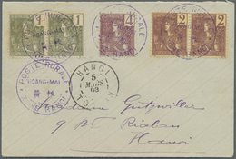 Br Französisch-Indochina: 1908. Envelope Addressed To Hanoi Bearing SG 30, 1c Olive (pair), SG 31, 2c C - Brieven En Documenten