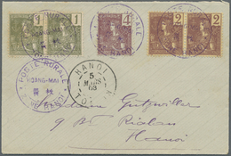 Br Französisch-Indochina: 1908. Envelope Addressed To Hanoi Bearing SG 30, 1c Olive (pair), SG 31, 2c C - Covers & Documents