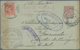 GA Französisch-Indochina: 1909, UPU Reply Card 10 C. Uprated Spain 10 C. Used "BARCELONA 1 JUL 09" To N - Covers & Documents