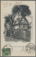 Br Französisch-Indochina: 1909. Picture Post Card Of 'Village, Haut Laos' Addressed To France Bearing I - Brieven En Documenten