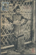 Br Französisch-Indochina: Picture Post Card Of 'Wife Of Khas Chief, Mao Panh' Addressed To France Beari - Brieven En Documenten