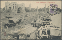 Br Französisch-Indochina: 1922. Picture Post Card Of 'The Mekong, Pnom Penh' Addressed To France Bearin - Brieven En Documenten