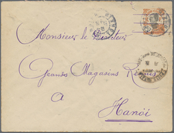 GA Französisch-Indochina: 1923. Postal Stationery Envelope 4c Orange Addressed To Hanoi Cancelled By 'P - Brieven En Documenten