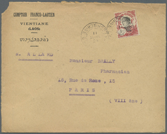 Br Französisch-Indochina: 1924. Envelope (faults) Headed 'Comptoir Franco-Laotian/Vientiane/Laos' Addre - Covers & Documents