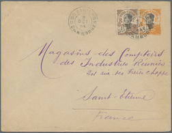 GA Französisch-Indochina: 1924. Postal Stationery Envelope 4c Orange Upgraded With Indo-China SG 119, 1 - Brieven En Documenten