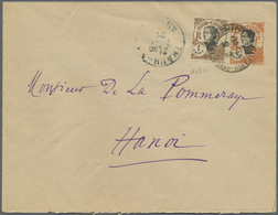 GA Französisch-Indochina: 1927. Postal Stationery Envelope 4c Orange Upgraded With Lndo-China SG 119, 1 - Brieven En Documenten