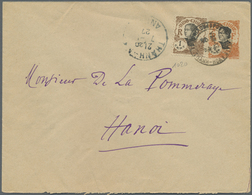 GA Französisch-Indochina: 1927. Postal Stationery Envelope 4c Orange Upgraded With Lndo-China SG 119, 1 - Covers & Documents