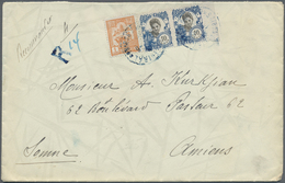 Französisch-Indochina: 1928/31, Three Better Franked (airmail)covers Incl. 1x Blue "R" (registration - Covers & Documents