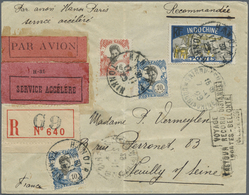 Französisch-Indochina: 1929/37, Indochine-Saigon-Burma Three Better Franked Registerd Covers, All Se - Brieven En Documenten