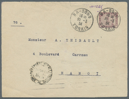 Brfst/GA Französisch-Indochina: 1934. Postal Stationery Cover Front 5 C Violet (diagonal Crease At Lower Left - Brieven En Documenten