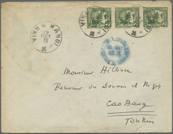 Br Französisch-Indochina: 1938. Envelope (vertical Fold, Toned) Addressed To Tonkin Bearing Indo-China - Covers & Documents