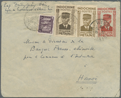 GA Französisch-Indochina: 1944. Philippe Petain Postal Stationery Envelope (small Faults) Upgraded With - Brieven En Documenten