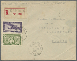 Br Französisch-Indochina: 1950. Registered Air Mail Envelope Bearing Indo-China SG 195, $1 Green And SG - Brieven En Documenten