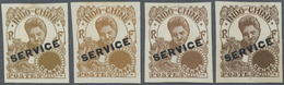 (*) Französisch-Indochina - Dienstmarken: 1934, Woman From Cambodia, Four Different Color Proofs In Four - Sonstige & Ohne Zuordnung