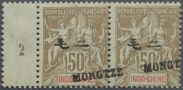 * Französisch-Indochina - Postämter In Südchina: 1906, Mong-Tzeu. Horizontal Pair 50c Brown With Rever - Andere & Zonder Classificatie