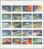 ** Fudschaira / Fujeira: 1972, Space Exploring, Combined Imperforate Stage Proof Sheet Of 20 Stamps, Wi - Fudschaira