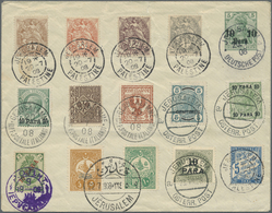 GA Holyland: 1908, JERUSALEM 20.7.-23.7., German Stationery Envelope (small Marks) With Additional Fran - Palestine