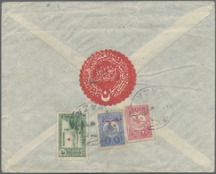 Br Holyland: 1915 “GAZA” Bilingual C.d.s. (Coles No.127) On Envelope To Germany With Several Censor Mar - Palestine